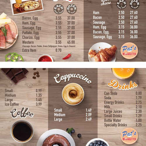 Donut Shop Needs New Menu Design Diseño de Alina's