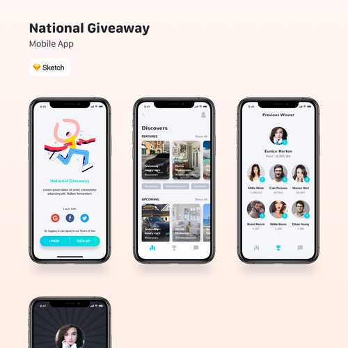 Eye-catching app design for the ultimate prize giveaway app!