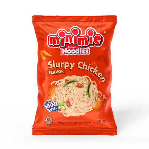 New packaging Design for Minimie Noodles Design by AnaHola