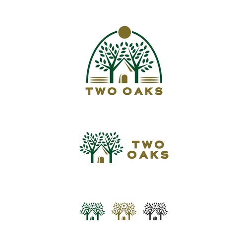 Construction, 3 business owners, use the work TWO oaks in our logo , very bold and intense  graphic Design by Chris Flores Design