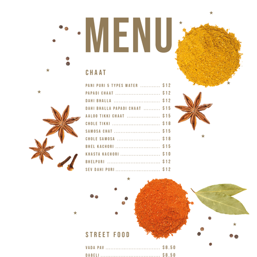 Indian Restaurant Menu Design Design by wildhare