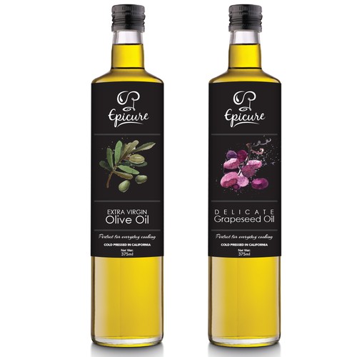 Epicure Olive Oil label Design Design by Ide Studios