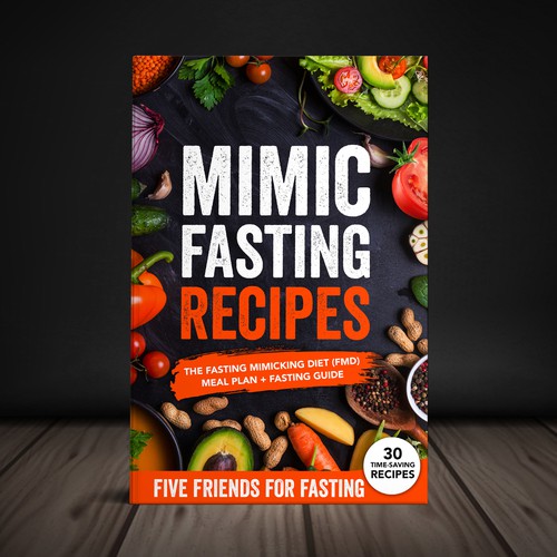 Design a fancy cover+basic layout for an e-book-based recipe book for the new fasting technique FMD Ontwerp door Yna