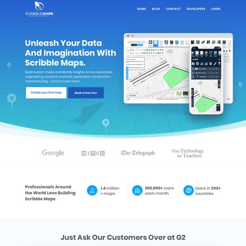 Designs | Scribble Maps Front Page | Web page design contest