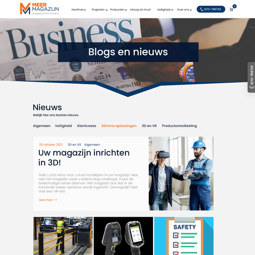 Design Creative website templates for a leading pallet racks company_ Meermagazijn di Technology Wisdom