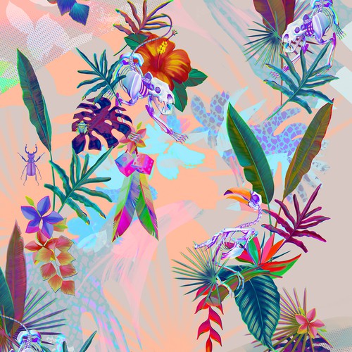 Tropical Fabric Print - Textile Designers & Illustrators Los Angeles fashion brand needs your designs Design by Moch.