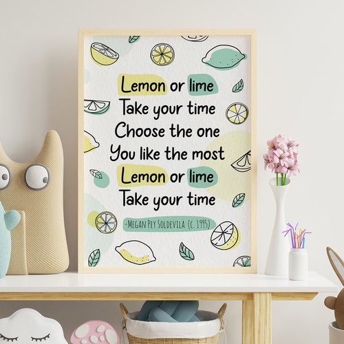 Illustrated Children's Poem Poster Design by Zyatu