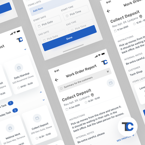 Clean and modern business app design Design by RFNco