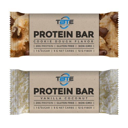 Design a unique protein bar wrapper for Too Busy To Eat Design réalisé par ve_sta