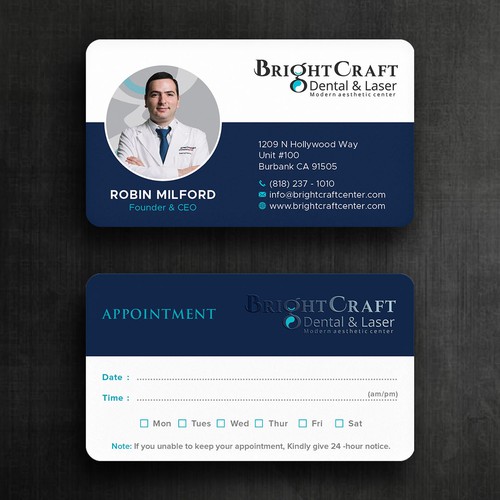 Modern Dental and Medical SPA business card Design réalisé par Felix SH