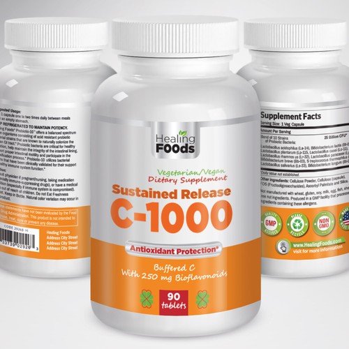 Design Vitamin C Pill Bottle Product label contest