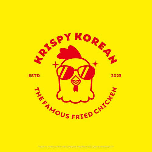 Yellow and Red Korean Fried Chicken Design by mob23