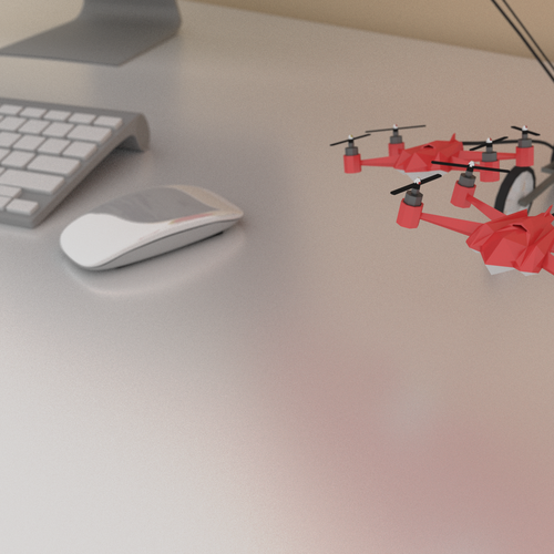 Make a printable 3d model of a paragliding wheelchair being pulled by quadcopters. Design by ibaykoc