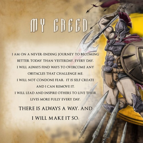 My Creed - Spartan Warrior Diseño de Rocket Roj