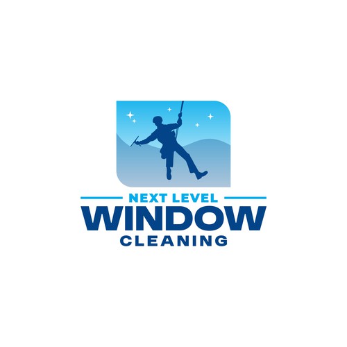 eye-catching window cleaning logo, appeals to homeowners. Design by rzaltf