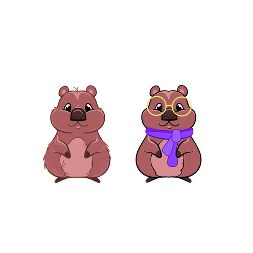 Quokka (the happiest animal in the world) mascot for AI powered wellness app Design by Anastasia1995