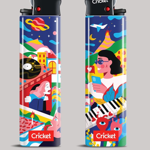 Create illustrations for a limited collection of Cricket Lighters (Multiple Winners) Design by Nida Mars