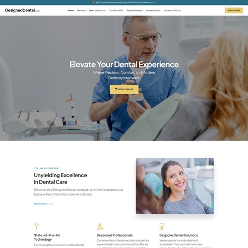 Home page for dental practice Design by keilaMaria