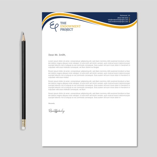 Clean, simple note design, The Endowment Project Design by LAXMI DESIGNHUB