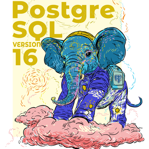 PostgreSQL v16 Release Artwork Design by Oğuzhan Akkök