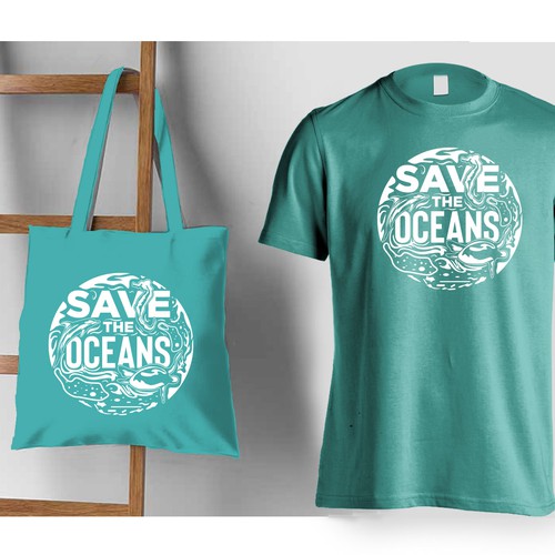 SAVE THE OCEAN OR SAVE THE OCEANS Design by mozaikworld