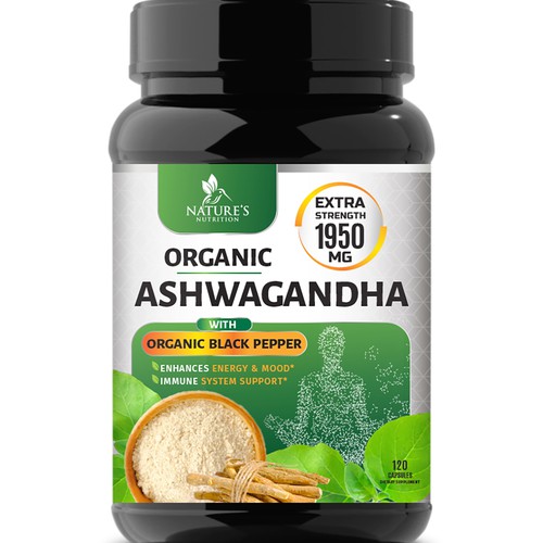 Natural Ashwagandha Capsules Design Needed for Nature's Nutrition Design réalisé par Wfemme