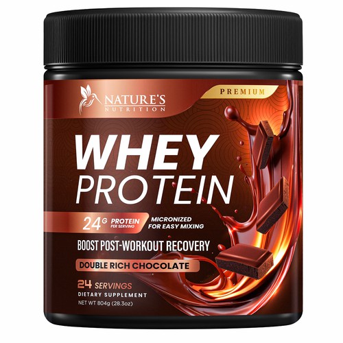 Tasty Whey Protein Chocolate Design Needed for Nature's Nutrition Design réalisé par Davi Giolo ★