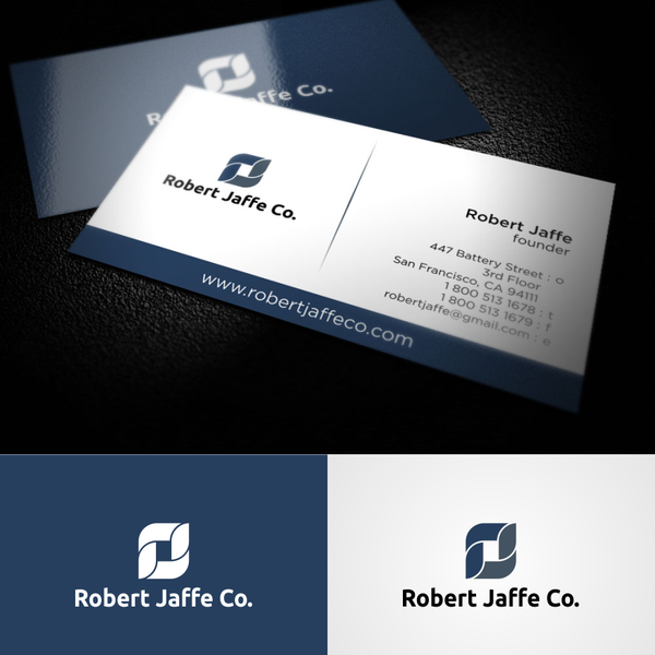 Create the next logo and business card for Robert Jaffe Co.