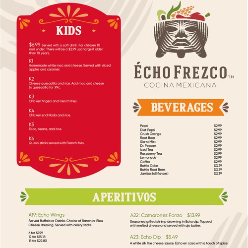 Echo Frezco Menu Design by Studio.97