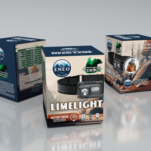 Design the packaging a outdoor headlamp where proceeds are donated to save american wildlife Design by Windmill Designer™