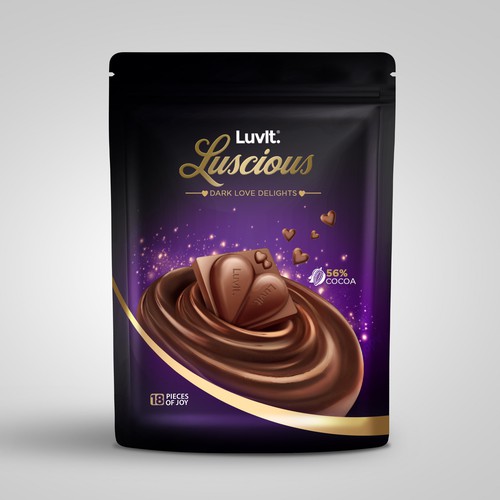 Design a standout label for a Premium Chocolate Homepack Réalisé par sougatacreative