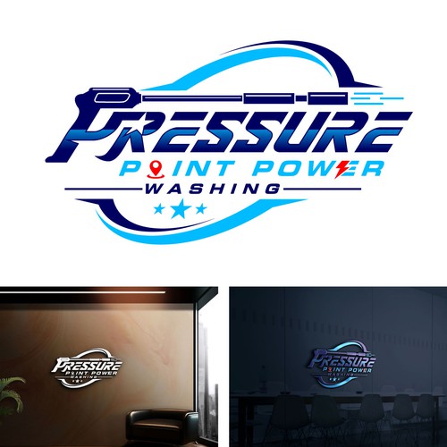 "Pressure Point Power Washing: Unleash a logo that hits grime like a sniper’s bullet—sharp, explosive" winning Logo design