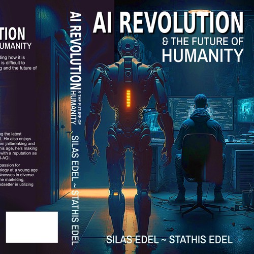 Futuristic AI Book Cover - AI vs Humans/Dark Design by SusansArt