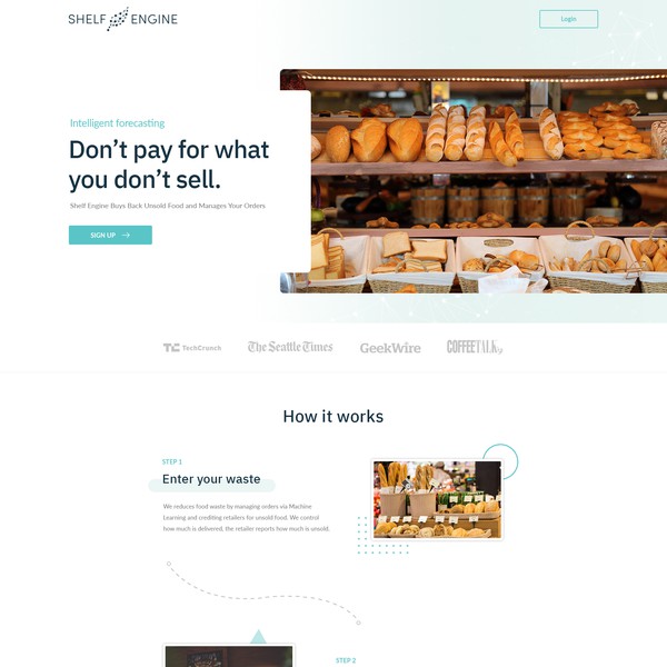 Shelf Engine Landing Page Design