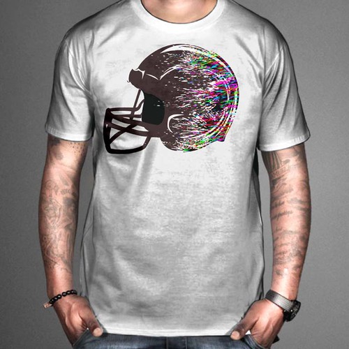 Colorful & expressive shirt design for cancer charity campaign with  reference to american football, T-shirt contest