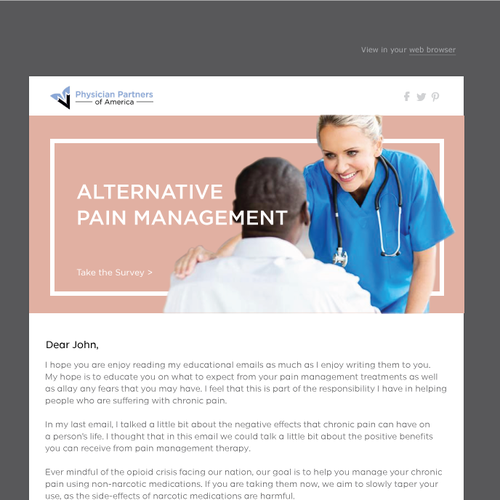 Design a Pain Management DRIP EMAIL Campain TEMPLATE Design by MAK Studios