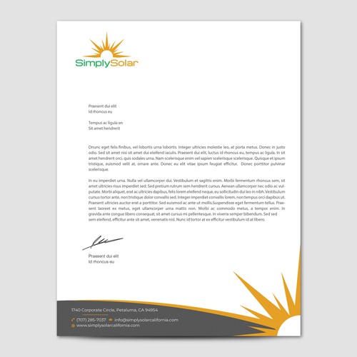 "Renewable Energy Company Letterhead" Design réalisé par CurveSky™ ☑️