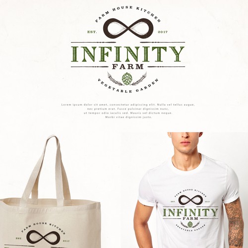 Lifestyle blog "Infinity Farm" needs a clean, unique logo to complement its rural brand. Design by Project 4