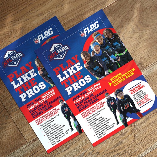 Exciting NFL FLAG Youth Football Flyer for Schools Design von variety design