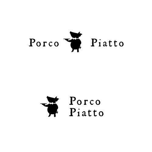 イタリアンレストラン Porco Piatto シックでお洒落なロゴ募集 ロゴ コンペ 99designs