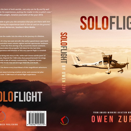 Solo Flight. Design an awesome book cover that captures the adventure of flight. Design by Rav Astra