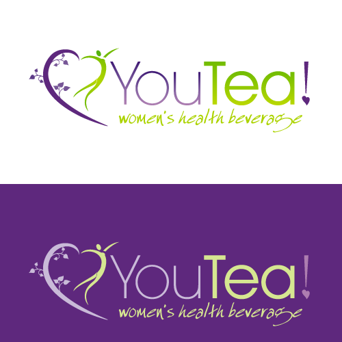 Green tea logo with the title 'Women's Health Beverage Logo'