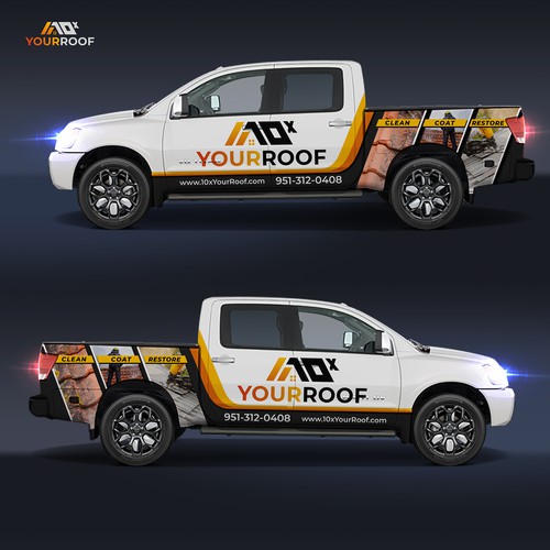 10xYourRoof - truck wrap Design by Iryna S