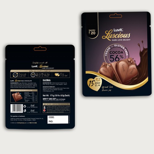 Design a standout label for a Premium Chocolate Homepack Réalisé par Flamengo DigiCraft