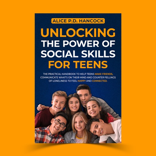 Minimalist Book cover for Teens ages 13-18 suffering from social anxiety and need to learn social skills Design by KMS Arafat