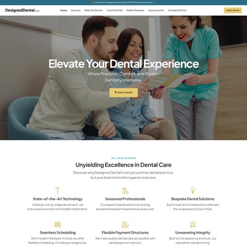 Home page for dental practice Design by keilaMaria