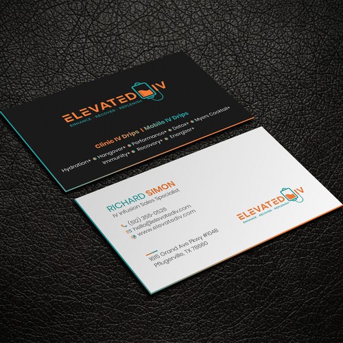 Business Cards For New Iv Infusion Company Offerin In Office And Mobile 