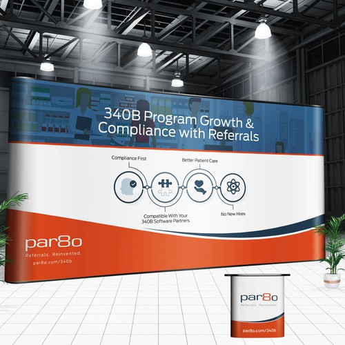 Design tradeshow background backdrop for healthcare company ( 10x20 feet) Design by IDEA Logic✅✅✅✅