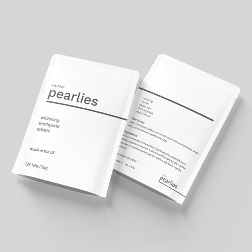 Design an attractive refill pack for a trendy new toothpaste tablet brand Design by farhanubaid