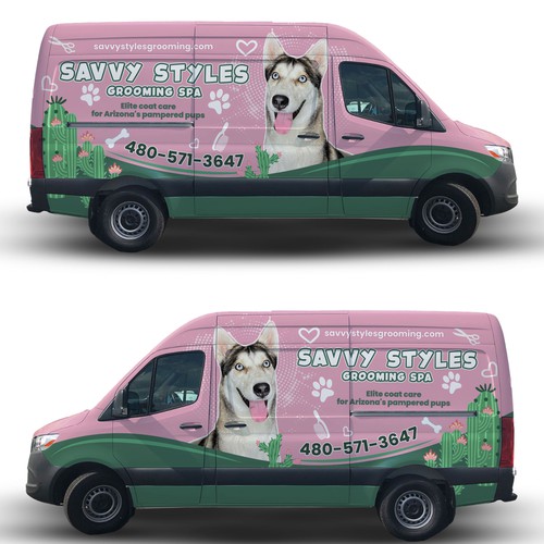 Designs | Classy and creative mobile grooming van wrap | Car, truck or ...